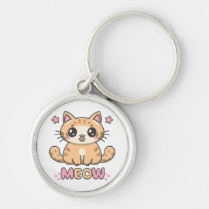 cute cat meow key ring