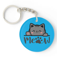Cute Cat Meow Keychain – Funny Kitty Gift
