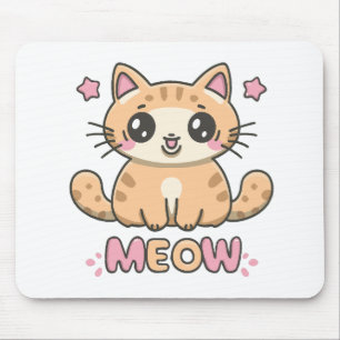 cute cat meow mouse pad