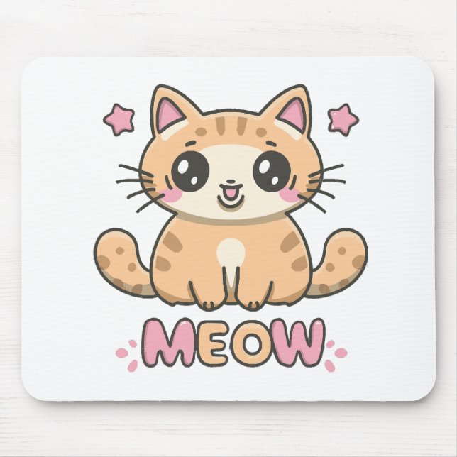 cute cat meow mouse pad (Front)