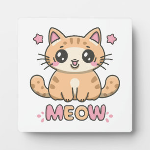 cute cat meow plaque
