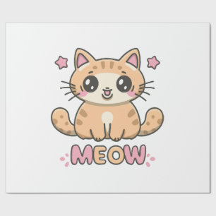 cute cat meow wrapping paper
