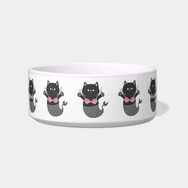 Cute cat mermaid silhouette - Choose back color Bowl (Front)