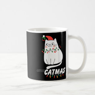 Cute Cat Merry Catmas Christmas Cat Lovers Santa P Coffee Mug