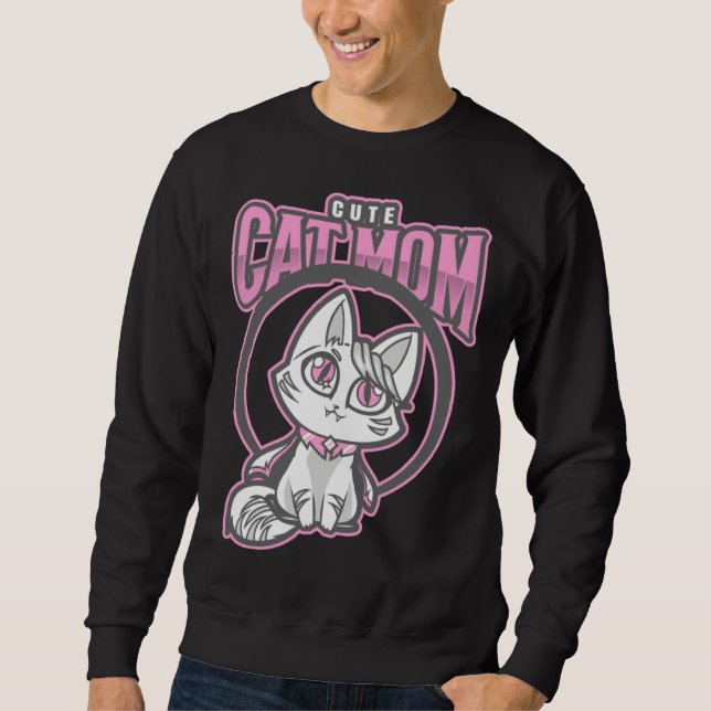 Cute Cat Mom Cat Best Sweatshirt (Front)