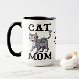 Cute Cat Mom Gift Gray Tabby Tiger Kitty Mug