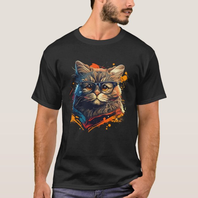 Cute cat moments Beautiful cat patterns for cat    T-Shirt (Front)