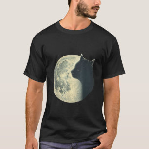 Cute Cat Moon Art Full Moon Cat Silhouette Nightti T-Shirt