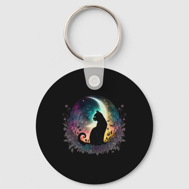 Cute Cat Motifs Cat  Key Ring (Front)