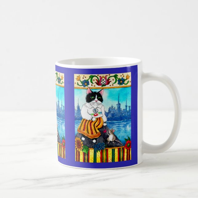Cute cat mouse Estonian folklore mug (Right)