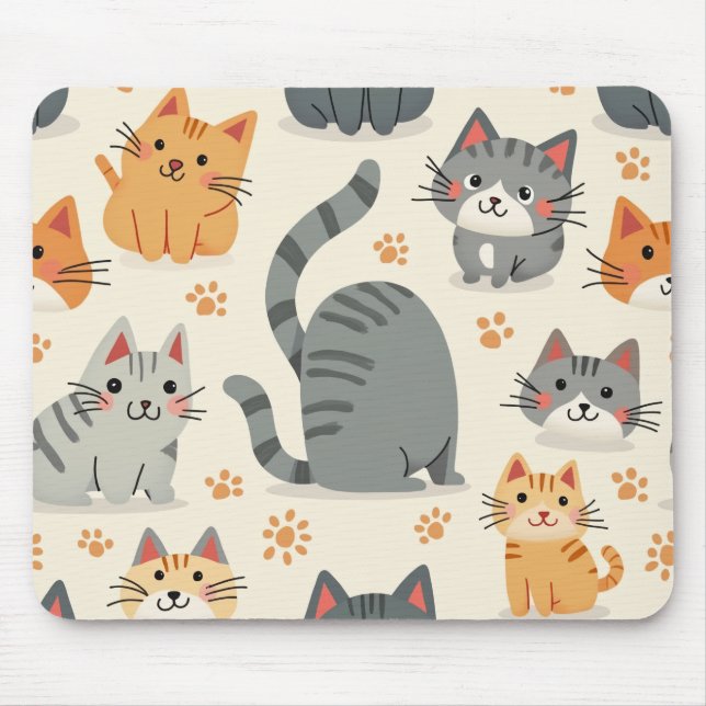 cute cat mouse pad (Front)
