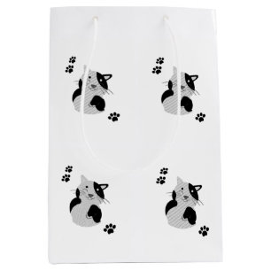 Cute Cat Mug Medium Gift Bag