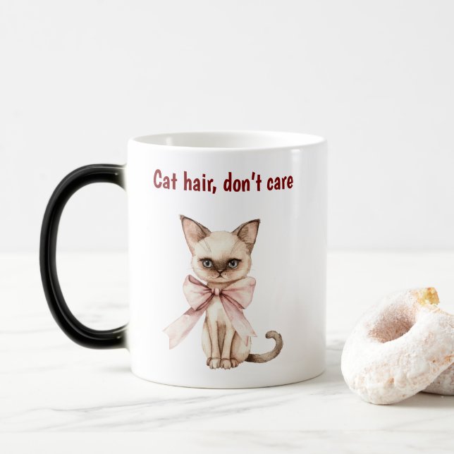 Cute Cat Mug with Funny Quote (With Donut)