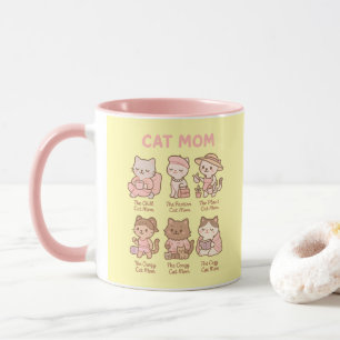 Cute cat mum cartoon gift for mother mug