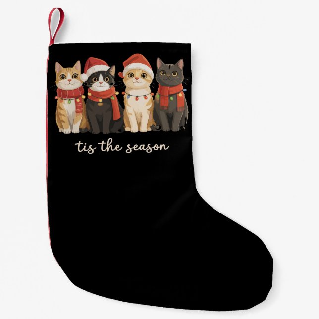 Cute Cat Mum Christmas Cats Lover Gift Funny Xmas Small Christmas Stocking (Front)