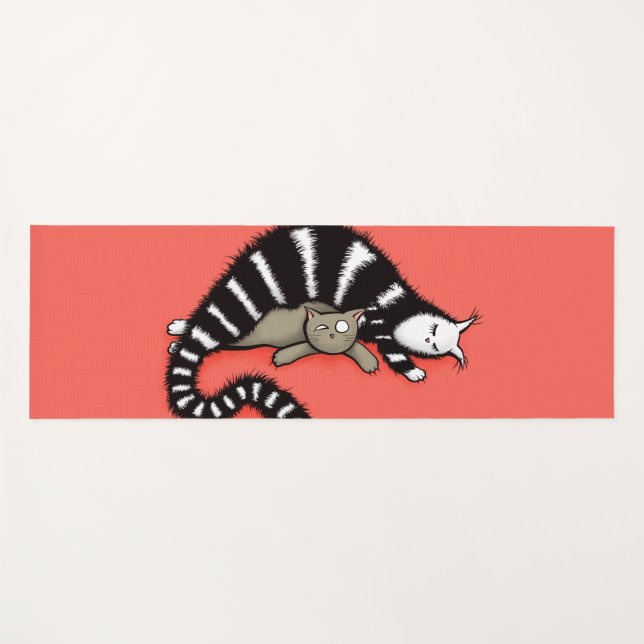 Cute Cat Mum Love Family Yoga Mat (Front (Horizontal))