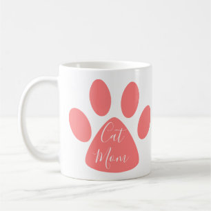 Cute Cat Mum Pink Pawprint Coffee Mug
