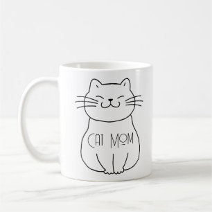 Cute Cat Mum Smiling Cat Cartoon Coffee Mug