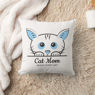 Cute Cat Mum Throw Pillow