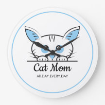 Cute Cat Mum Wall Clock