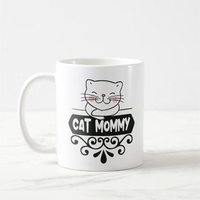 Cute cat mummy pet animal lover coffee mug (Left)