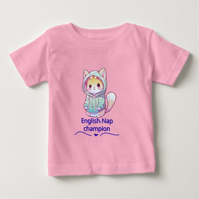 Cute Cat Nap Champion Too T-Shirt (Front)