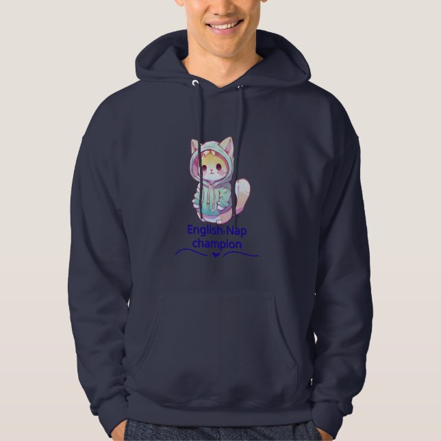 Cute Cat Nap Champion Too T-Shirt Hoodie (Front)