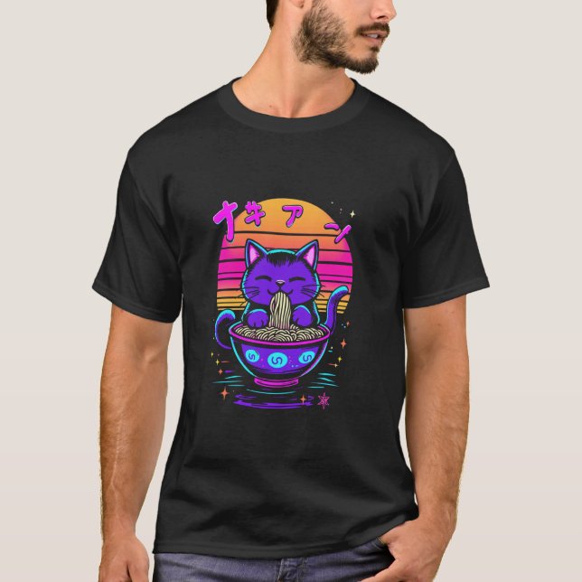 Cute Cat Noodle T-Shirt (Front)