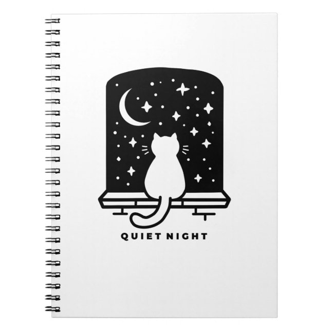 Cute Cat Notebook Minimal Aesthetic Journal Design (Front)