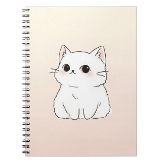 Cute Cat Notebook — Minimalist Pastel Cover Design