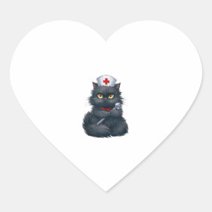Cute Cat Nurse. Nurse Day Special Cat Nursing _3 Heart Sticker