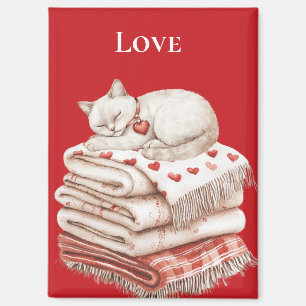 Cute Cat on Blankets Magnet