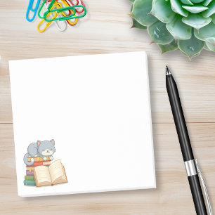 Cute Cat on top of a Book Stack Post-it Notes