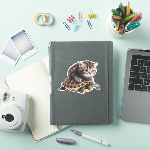 cute cat on turtle Copy Copy