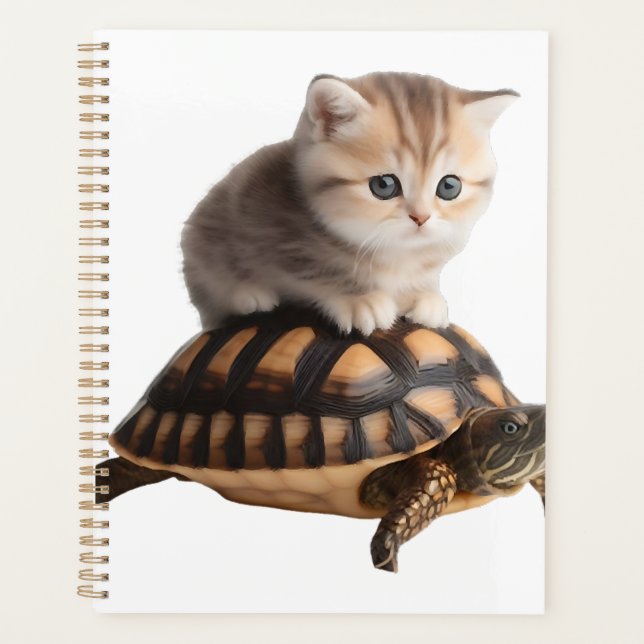 cute cat on turtle Copy Planner (Front)