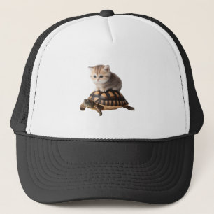 cute cat on turtle Copy Trucker Hat