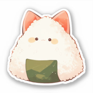 Cute Cat Onigiri Sticker