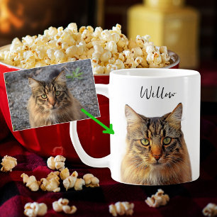 Cute Cat or Dog Custom Photo and Name Template Coffee Mug