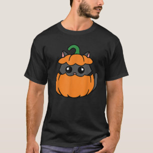 Cute Cat Orange Pumpkin Kitty October Fall Hallowe T-Shirt