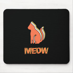 Cute Cat, Orange & Yellow Animal, Abstract Pop Art Mouse Pad