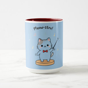 Cute Cat Orchestra Conductor Mug