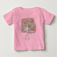 Cute Cat Owl & Birds Sittin in a Tree Illustration