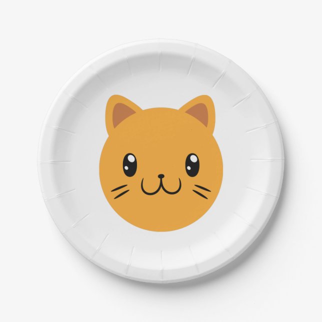 Cute Cat Paper Plate (Front)