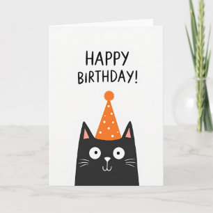 Cute Cat Party Hat Card