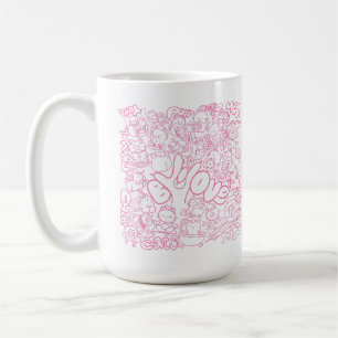 Cute Cat Patten with ASL ILY sign - ASL Design Coffee Mug