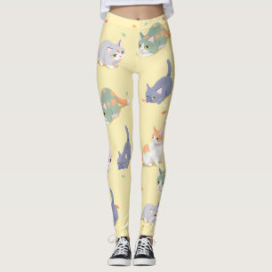 Cute Cat Patter Leggins Leggings