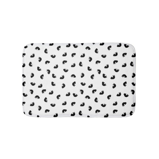 CUTE Cat Pattern Black and White Bath Mat (Front)