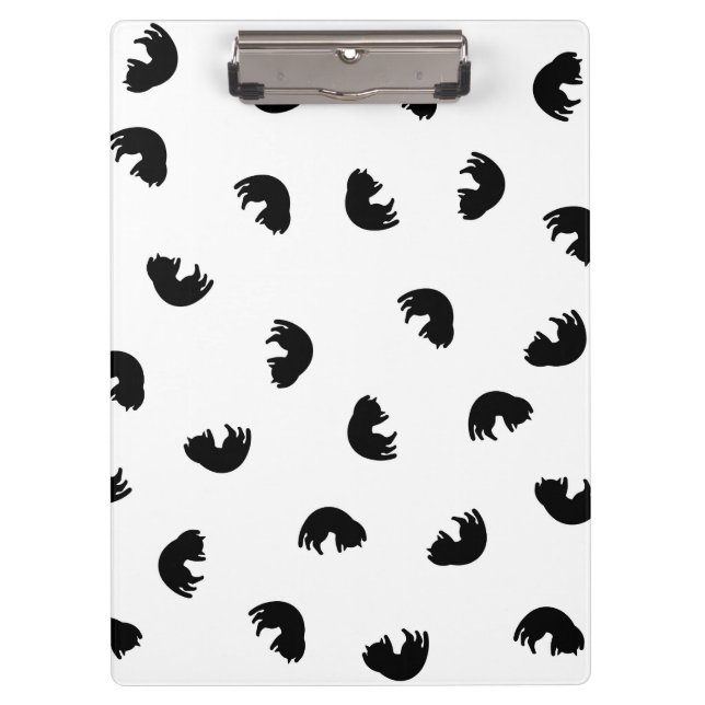 CUTE Cat Pattern Black and White Clipboard (Front)