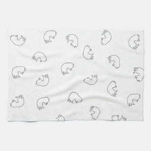 CUTE Cat Pattern Black and White Tea Towel
