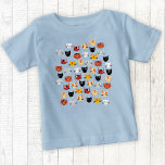 Cute Cat Pattern Blue Baby T-Shirt<br><div class="desc">A fun pattern of lots of adorable little kitty cats on a blue background.  Original art by Nic Squirrell.</div>